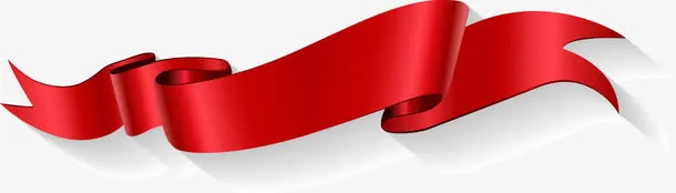 矢量手绘红色横幅免抠