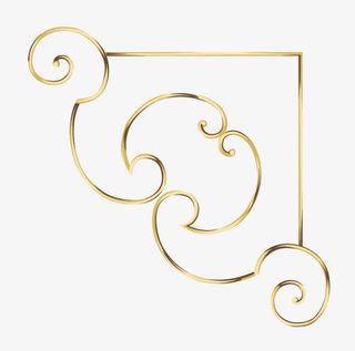 金色渐变金属质感边角免抠