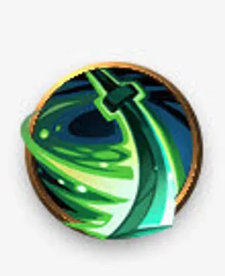 绿色大刀黄边圆形元素免抠