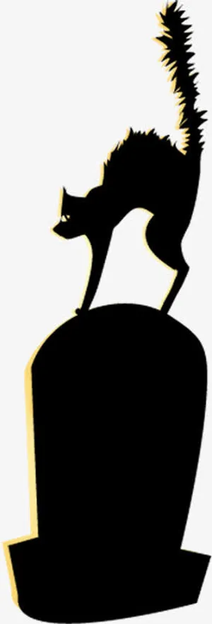 墓碑上受惊吓的猫免抠