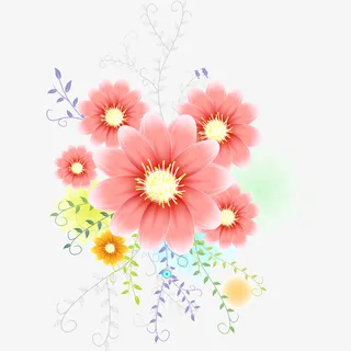 文艺清新花草海报设计装饰免抠