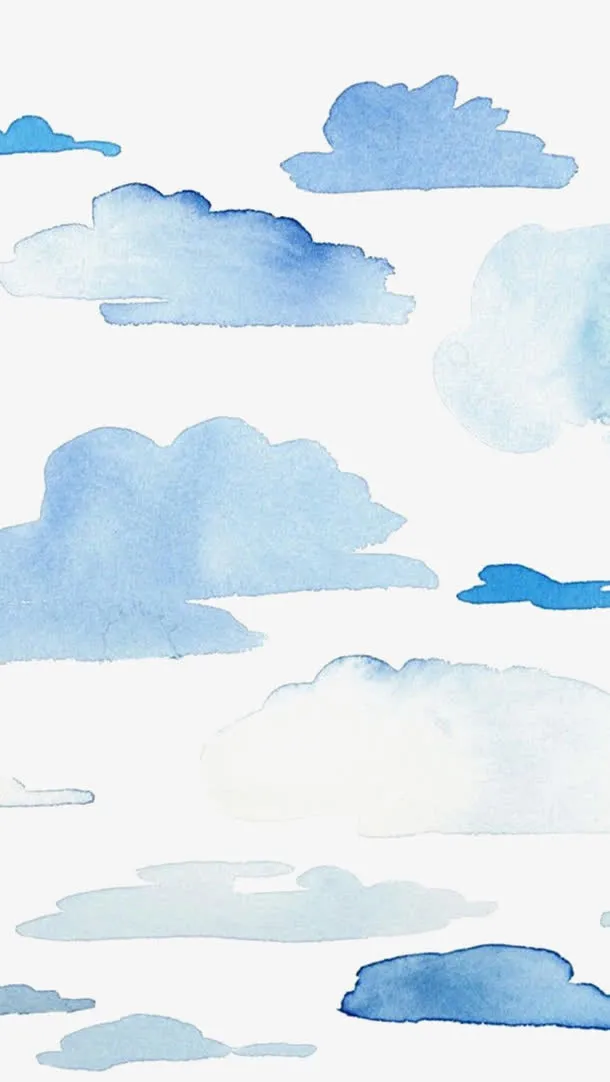 蓝色卡通云免抠