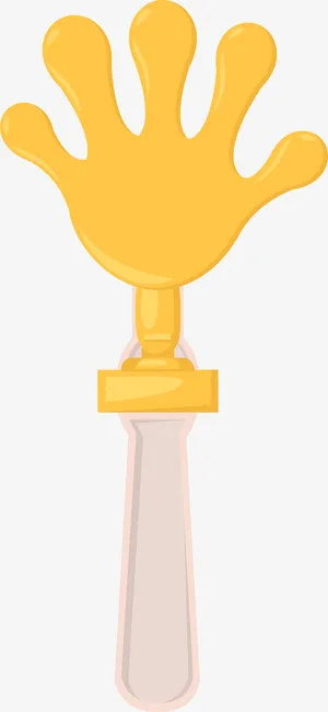 黄色卡通手掌免抠