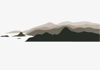 水墨手绘中国风山水免抠