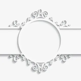 白色剪纸边框欧式免抠