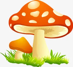春天卡通可爱蘑菇造型免抠