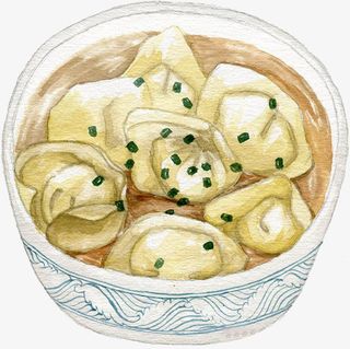 传统小吃中式馄饨免抠