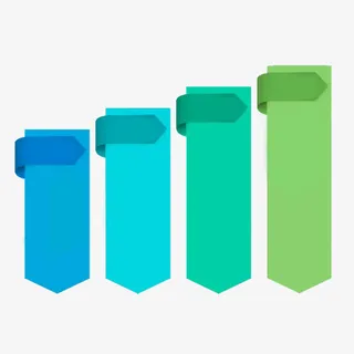 渐增多边形PPT装饰免抠