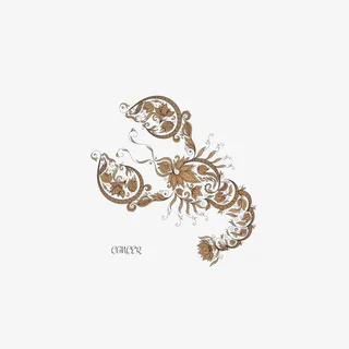 手绘风巨蟹座壁纸装饰免抠