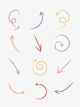 矢量手写箭头笔刷元素免抠装饰其他装饰图案元素