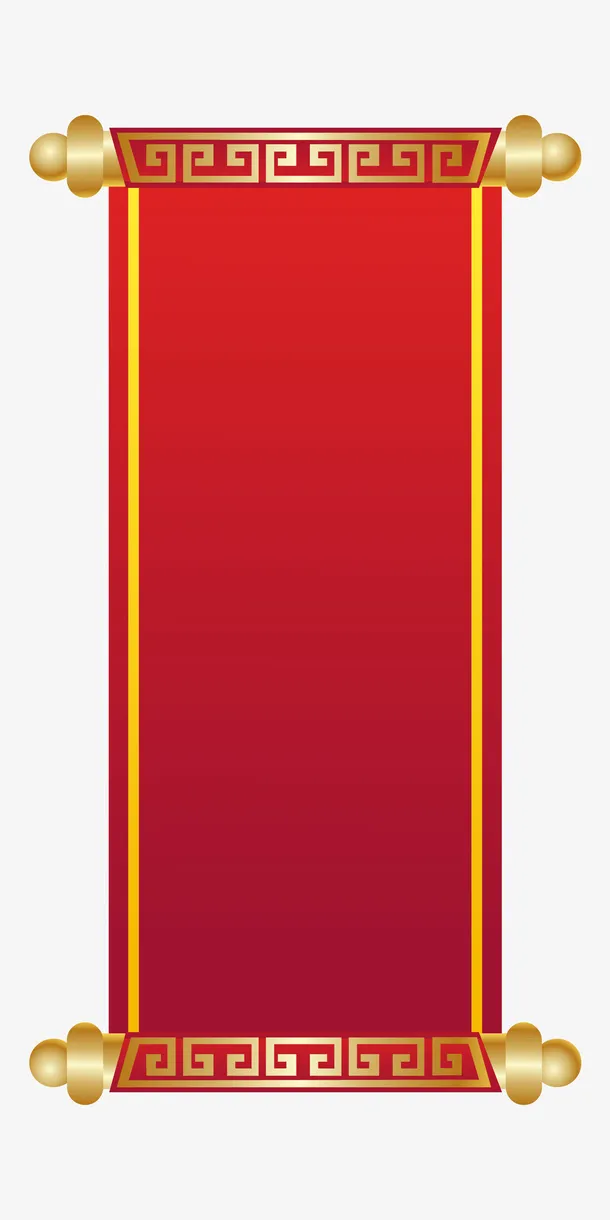 中国风红色条幅敲免抠