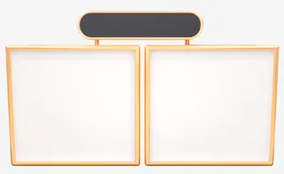 金色立体产品框免抠