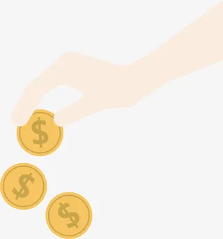 矢量手拿金币免抠