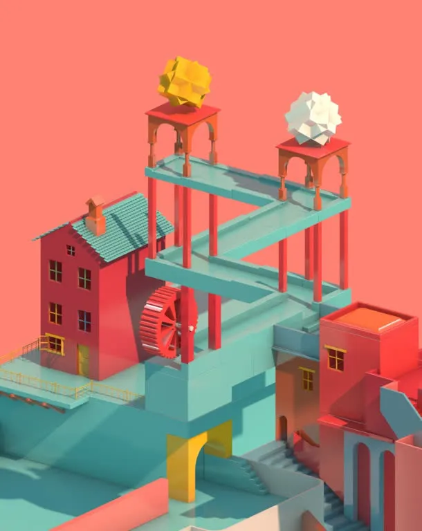 粉色卡通奇幻世界免抠