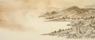 黄色羊皮纸国画海报背景高清