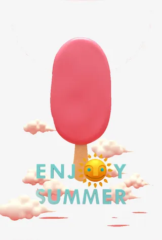 粉色冰激凌免抠