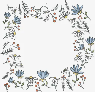 小雏菊装饰框免抠