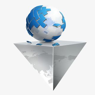 三角形地球立体简约商务会计免抠