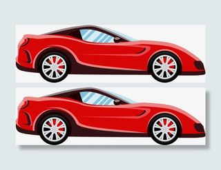 卡通简约手绘交通工具装饰汽车免抠