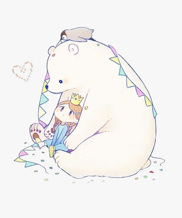 卡通北极熊免抠