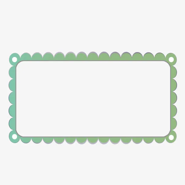 绿色清新波浪形边框免抠