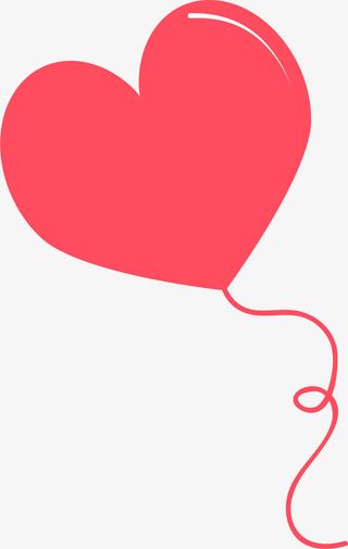 小清新红色爱心免抠