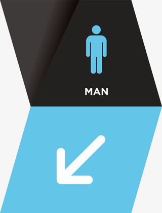 导视指示系统左边男生通道免抠