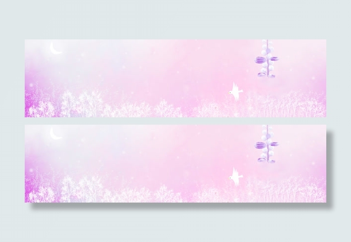 粉色樱花小鸟背景banner