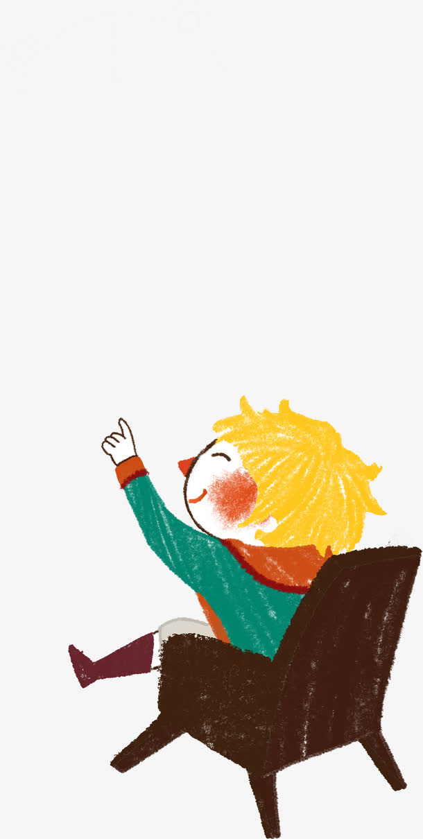 可爱卡通彩笔卡通小孩插画免抠