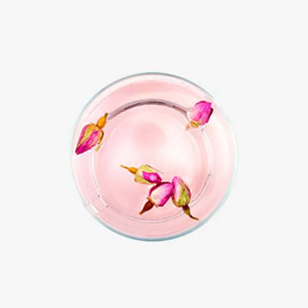 产品实物玻璃碗粉色茶桃花茶免抠