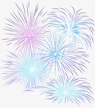 梦幻紫色烟花礼花免抠