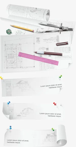 建筑设计横幅矢量素材免抠