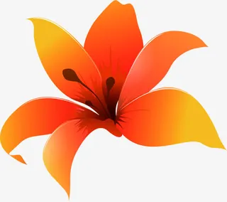 黄色手绘鲜花美景免抠