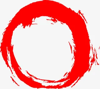 手绘水墨红圈免抠