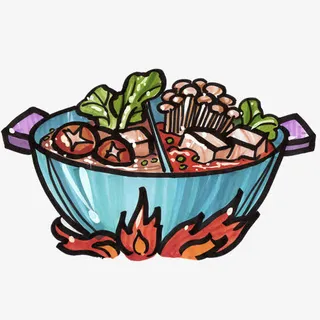 火锅手绘画素材图片免抠
