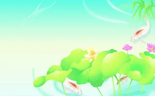 创意手绘扁平质感夏日荷花效果免抠