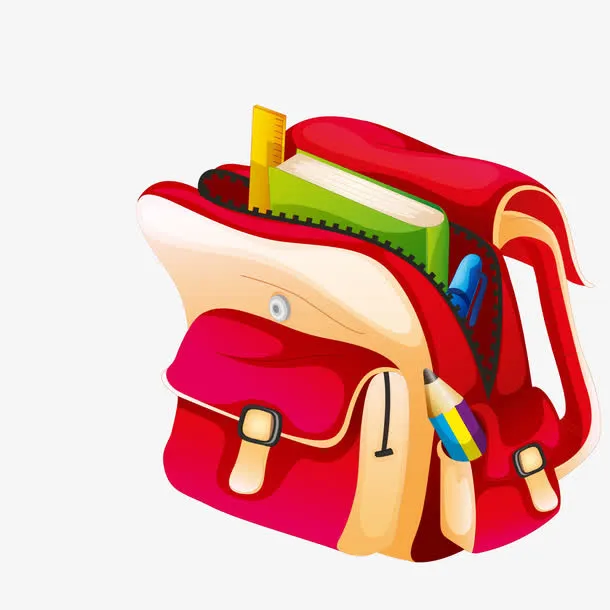 卡通学生的书包设计免抠