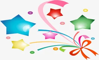 五角星礼物漂浮免抠