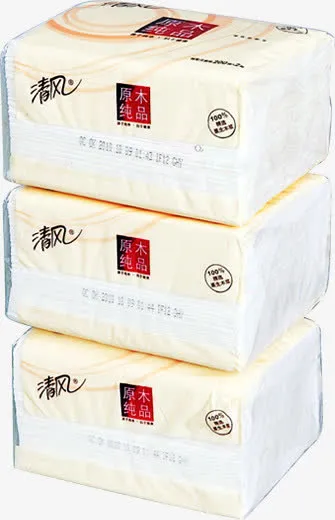 清风原木纯品包装纸巾免抠