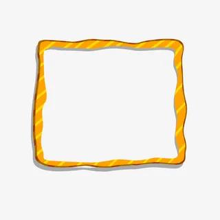 黄色简约手绘纹理边框免抠