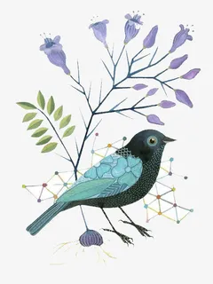 文艺小清新花鸟绘画免抠装饰动物元素 文艺小清新花鸟绘画免抠装饰动物元素