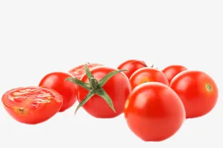 实物红色带藤切开樱桃番茄免抠