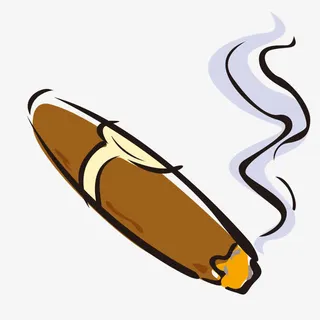 手绘雪茄图样免抠
