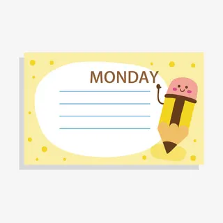 卡通日记本标签素材免抠