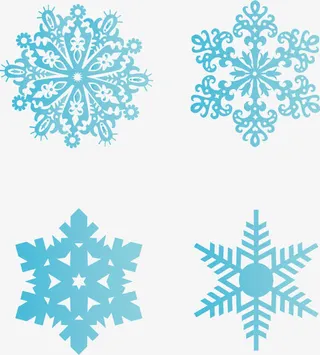 雪花矢量漫天飞雪素材免抠