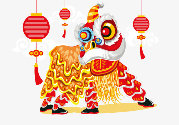 矢量舞龙耍狮免抠