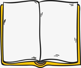 黄色卡通翻开书籍免抠