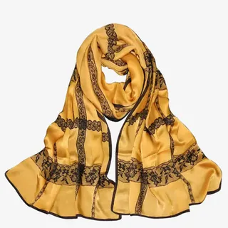 金黄色丝巾免抠