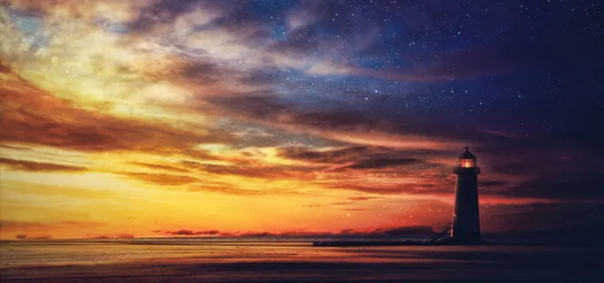 创意灯塔背景高清