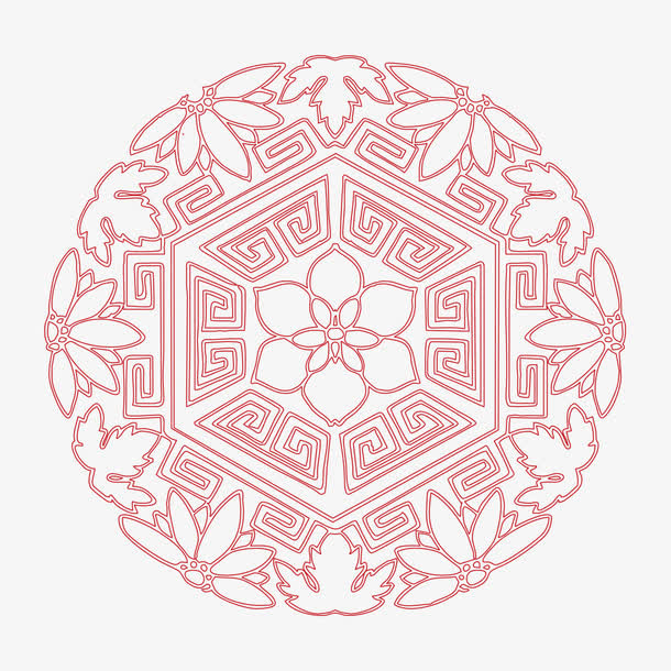 中国风花纹免抠